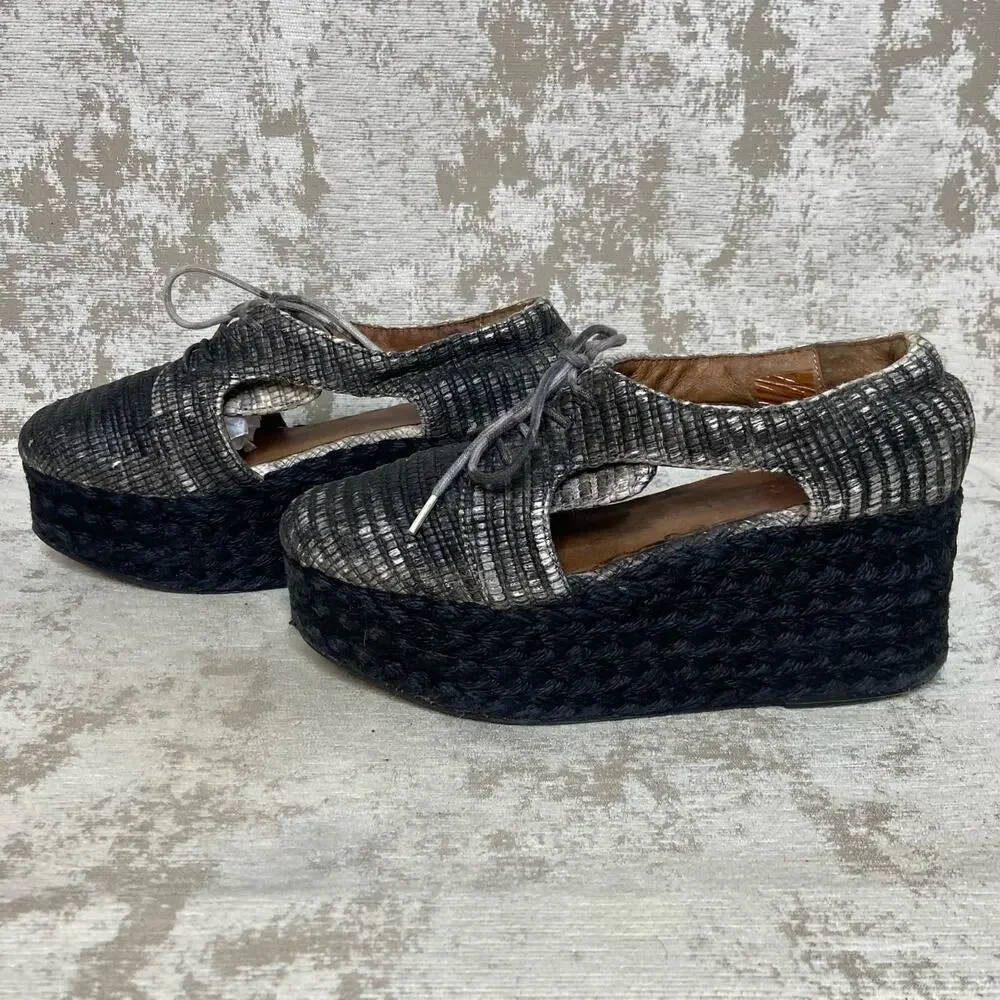 Jeffrey Campbell Tahiti Last Platform Espadrille in Grey Heather